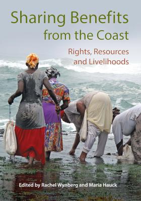 Cover image showing people gathering up something from the water close to the ocean.